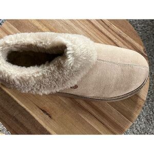 JOY Women's Brown Faux Fur Trim Slip-On Slippers Size 6​​
